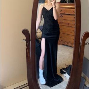 Black Scrunch Prom Dress
